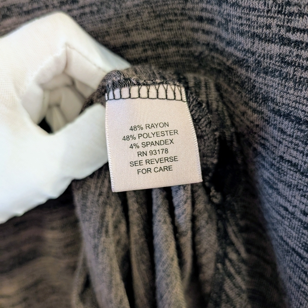 Philosophy Bodycon Long Sleeve Space Dye Dress Gray Black M Athleisure Midi - Picture 5 of 7